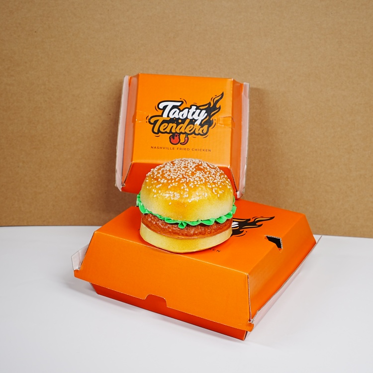 WELM Customized Logo Eco-friendly Recyclable Fast Food Take Out Hamburgers and French Fries Paper Box 6