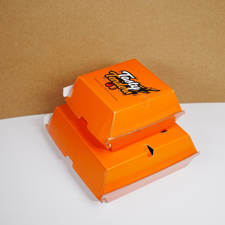 WELM Customized Logo Eco-friendly Recyclable Fast Food Take Out Hamburgers and French Fries Paper Box 7