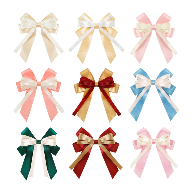 Wholesale Handmade Double Layer Satin Ribbon Bow For Gift Box Packaging 1