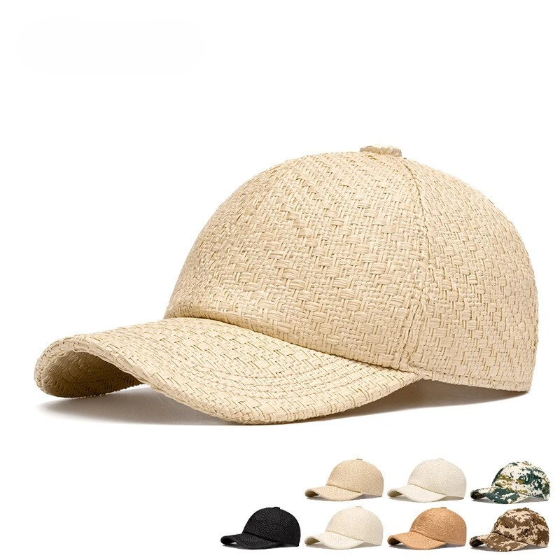 Stylish Straw Sun Hats - Retro Baseball Caps for Men & Women | Breathable & Versatile 1