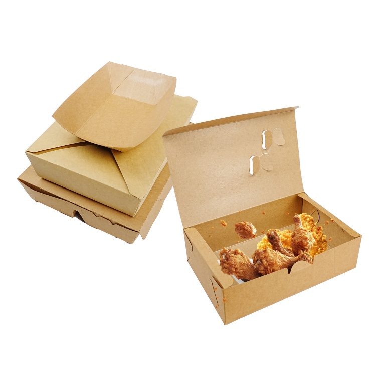 Lonchera de comida rápida WELM, ecológica, personalizada, de papel kraft reciclable, para ensaladas, con caja exterior de papel. 1