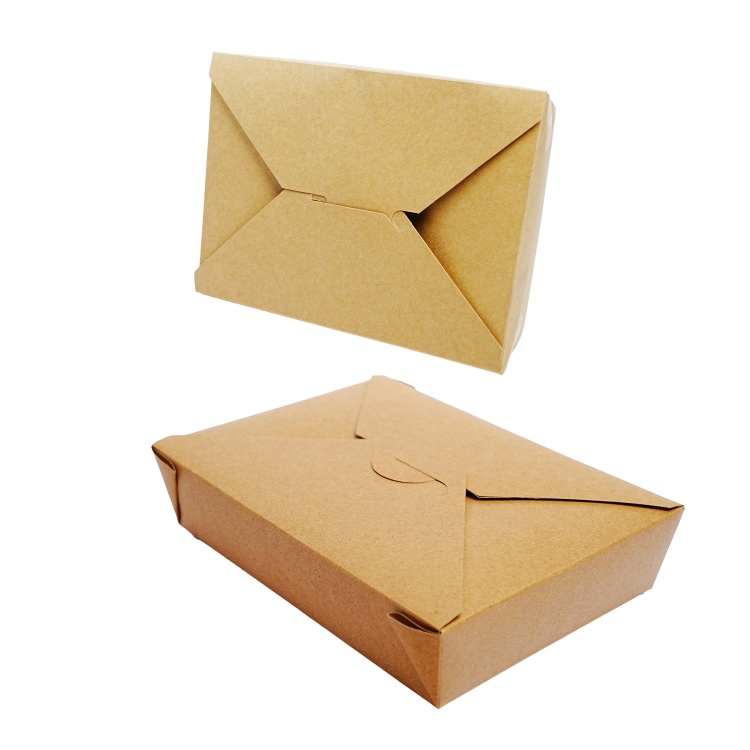 Lonchera de comida rápida WELM, ecológica, personalizada, de papel kraft reciclable, para ensaladas, con caja exterior de papel. 3