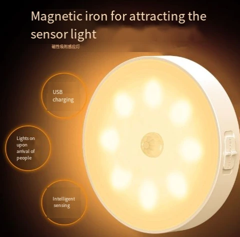 Motion-Sensor Cabinet Light Corridor Bedroom Dormitory Hallway Night Light Magnetic LED 1