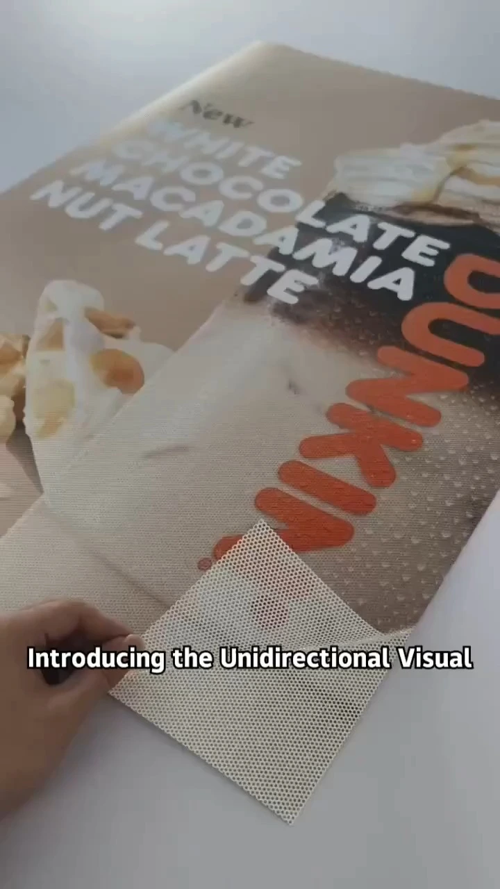 Custom Perforated Vinyl Stickers One Way Vision Window Decals PVC Mesh Sticker for Glass Advertising, Retail Privacy 1