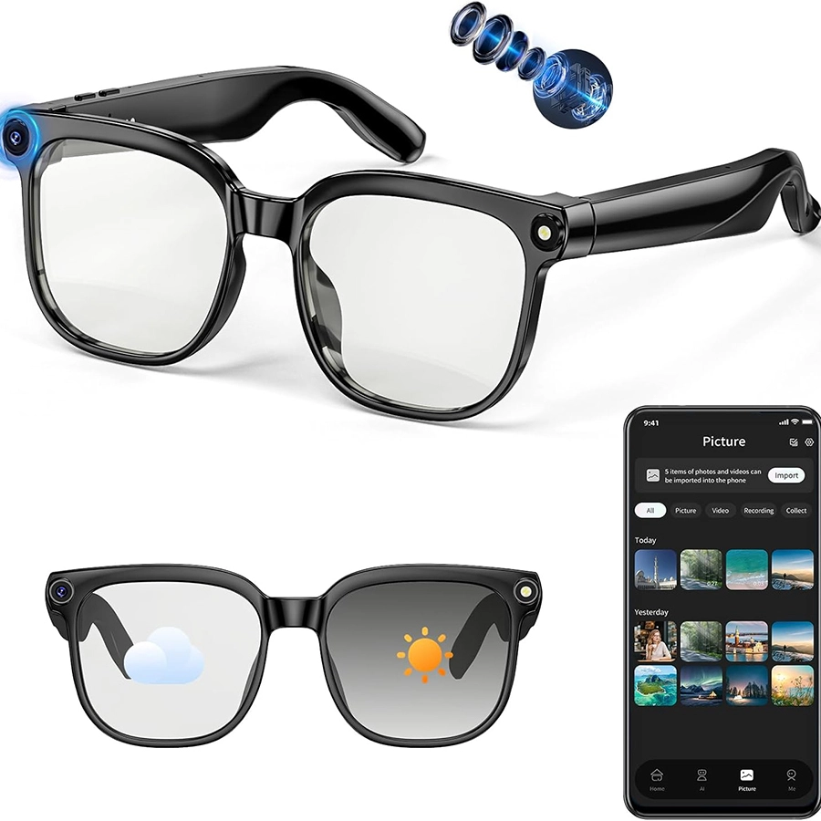 AI Glasses with Camera Bluetooth Sunglasses Real-Time Translation Photochromic Lenses M02 1