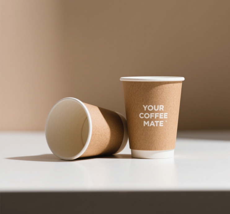 Eco-friendly disposable hot coffee paper cup with lid factory customized logo 3