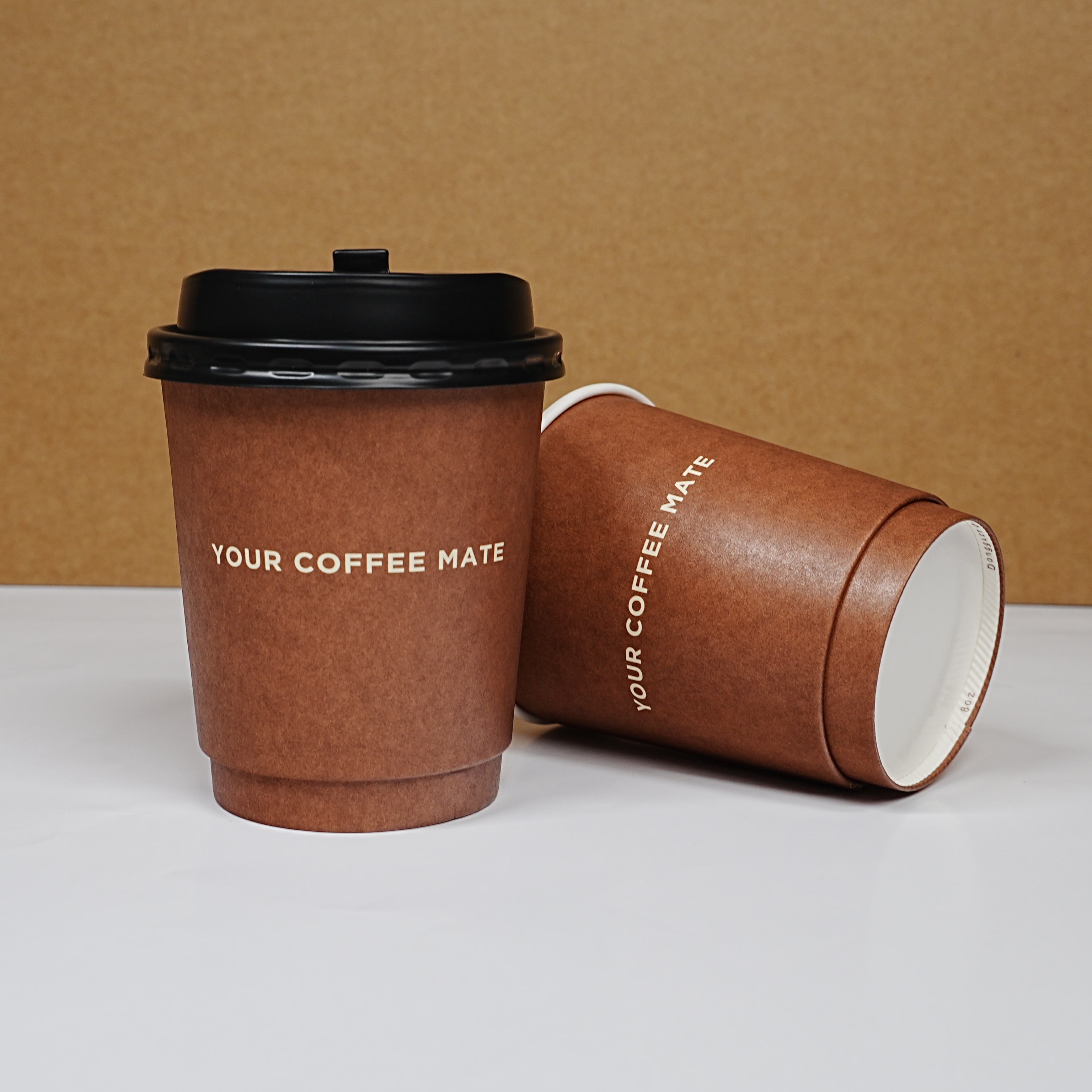Eco-friendly disposable hot coffee paper cup with lid factory customized logo 5