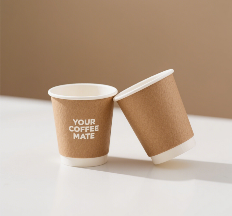 Eco-friendly disposable hot coffee paper cup with lid factory customized logo 6