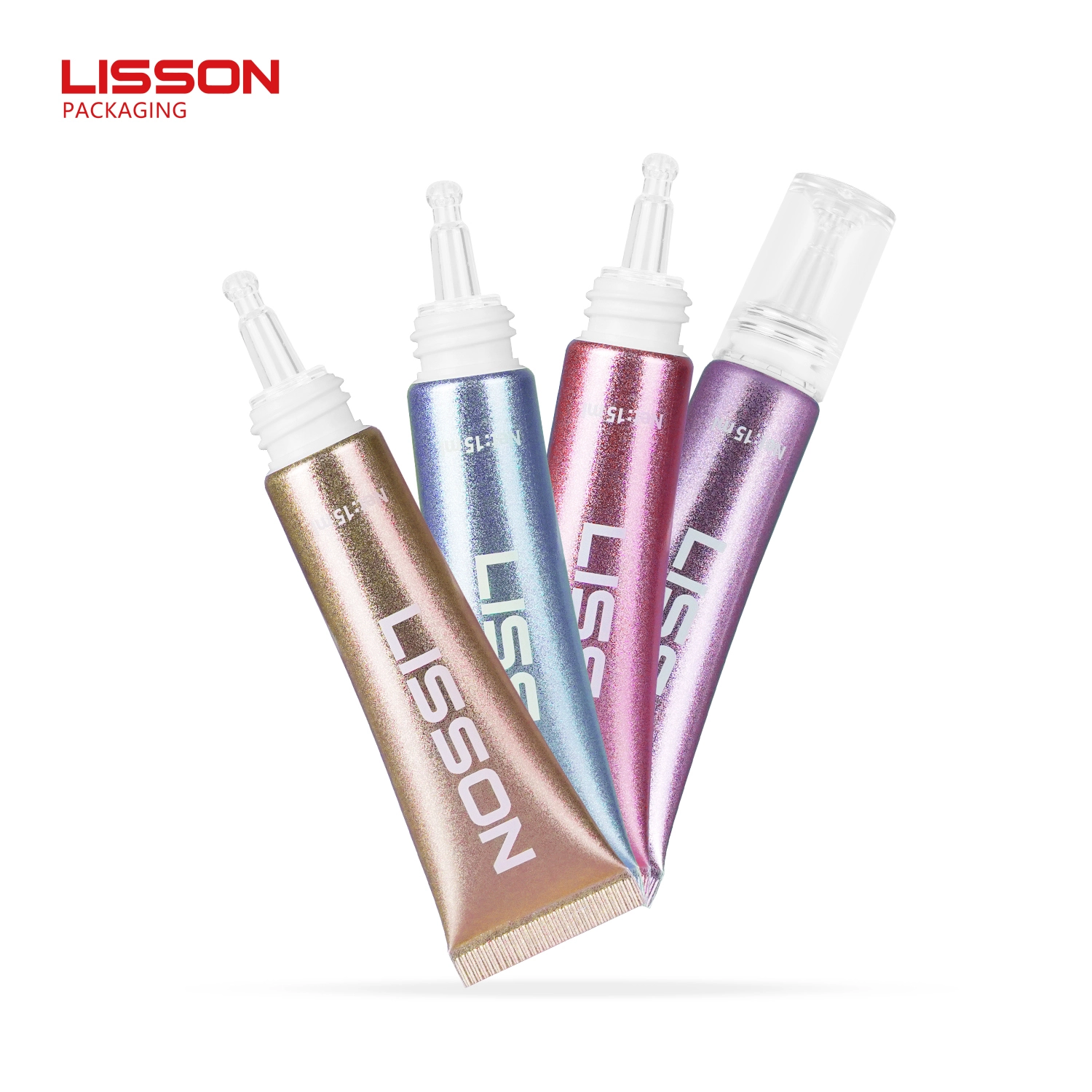 Private Label Plastic Doppper Eye Serum Tube Hot Stamping Glittering Finish 1