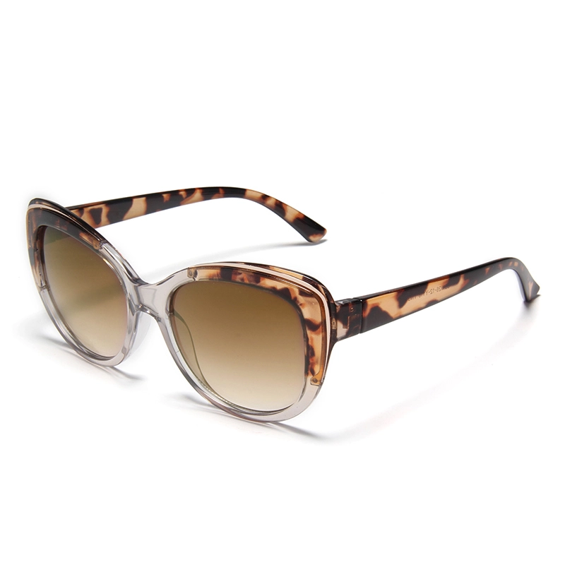 S77272 Nuevas gafas de sol de diseño elegantes de ojo de gato de gran tamaño con marco estampado, lentes degradadas UV400, montura completa, OEM, venta al por mayor de China, unisex 1