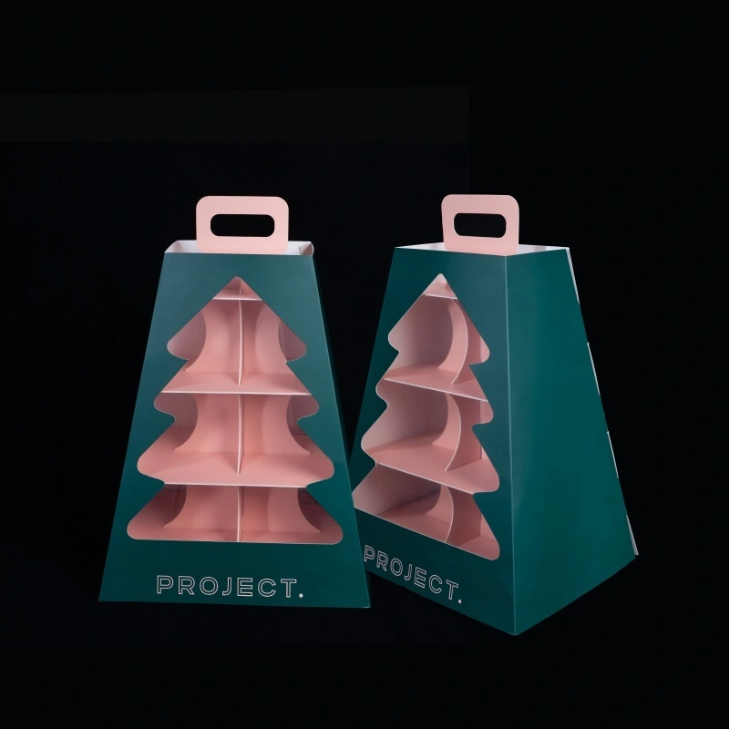 Customized 4-layer dessert cake paper cup holder with transparent paper cover for parties and weddings 1