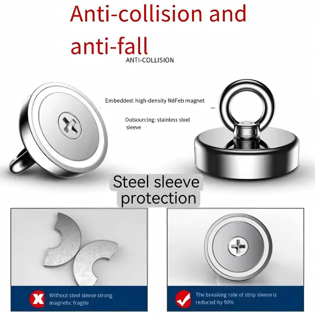 High-strength pot magnets (cup magnets) with steel shell, neodymium/ferrite core. Strong pull force, countersunk hole, RoHS compliant. Ideal for industrial mounting, door stops, magnetic fixtures. Custom sizes available.