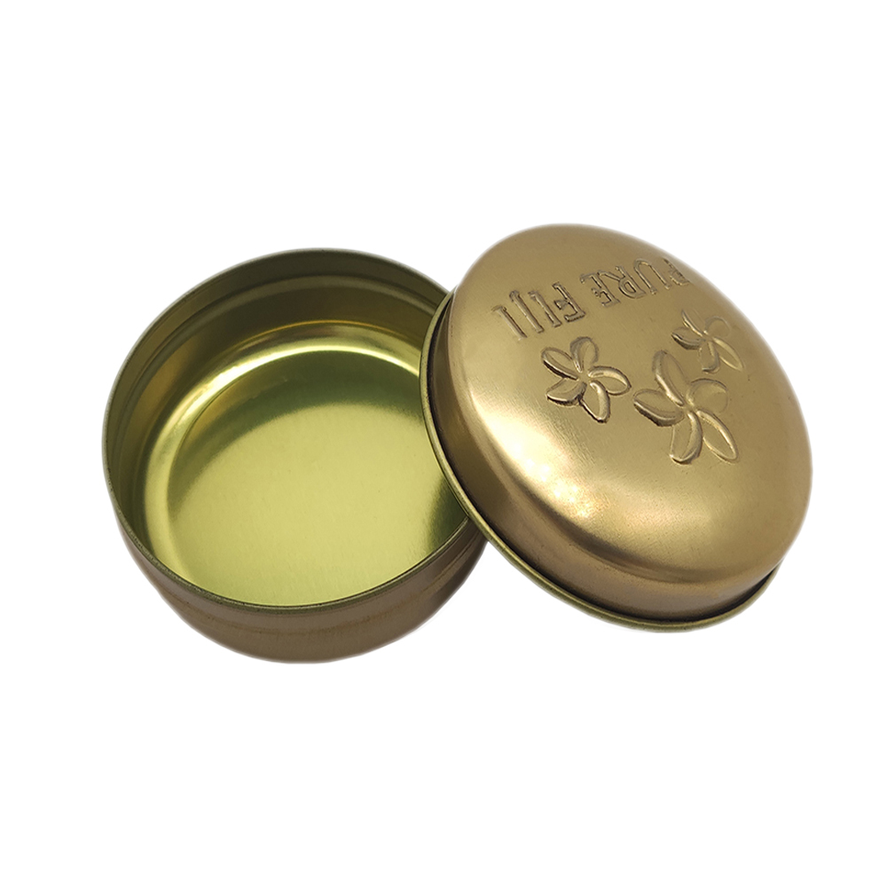 Caja de lata redonda para cosméticos, pequeña lata redonda vacía, contenedor para perfume sólido 2