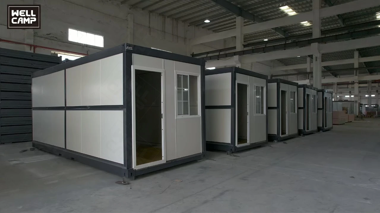 WELLCAMP Movable Folding Sandwich Panel Breathable Container House Prefabricated Flat Pack Dormitory Bedroom Office Hotel 1