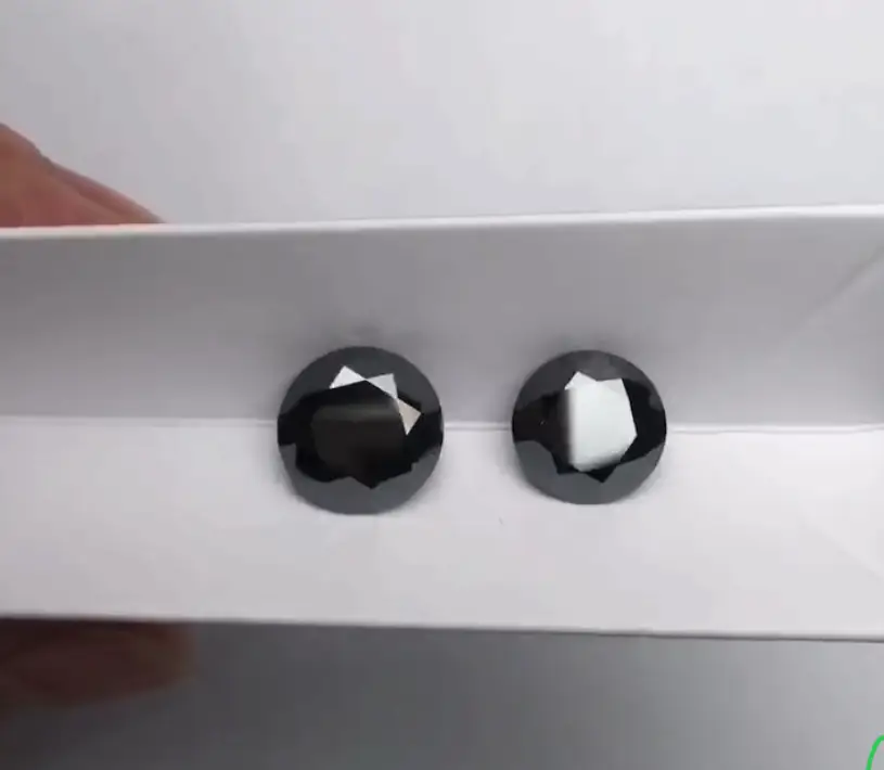ROUND 11mm 12mm Black& 11mm White Moissanite 1