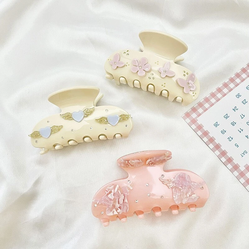 Acetate hair claw clip, Christmas hair clip, fashionable updo hair accessory with rhinestones 1