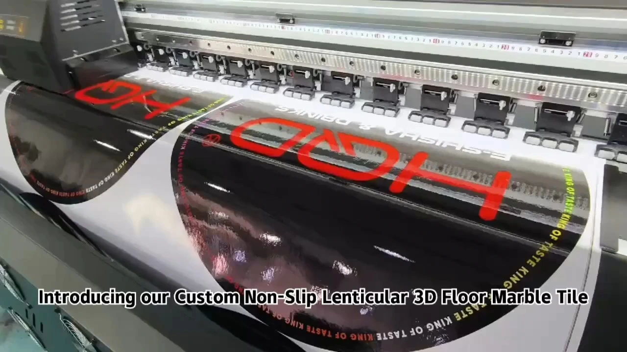 Adesivo per pavimenti autoadesivo personalizzato in vinile con piastrelle in marmo per la pubblicità sul distanziamento sociale 1