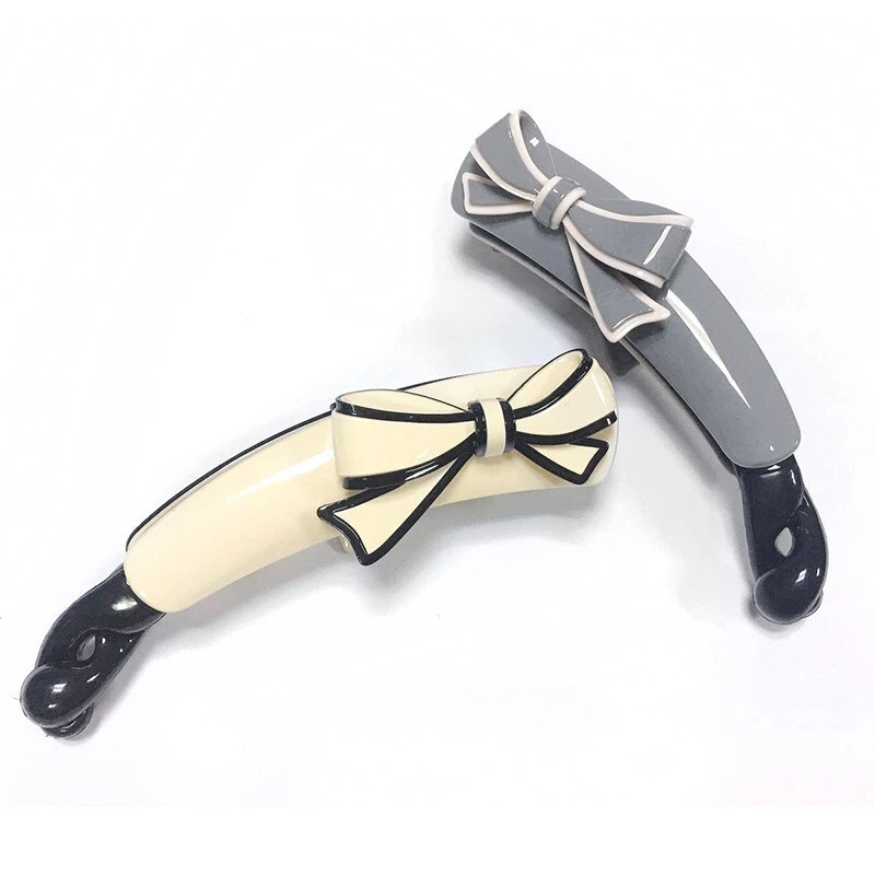 Acetate hairpin, bow banana clip ponytail hair accessory 1