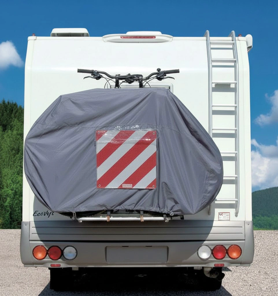 Funda de viaje para portabicicletas de autocaravana: Oxford multidenier, opciones para 1 a 4 bicicletas (preparada para la seguridad vial) 1
