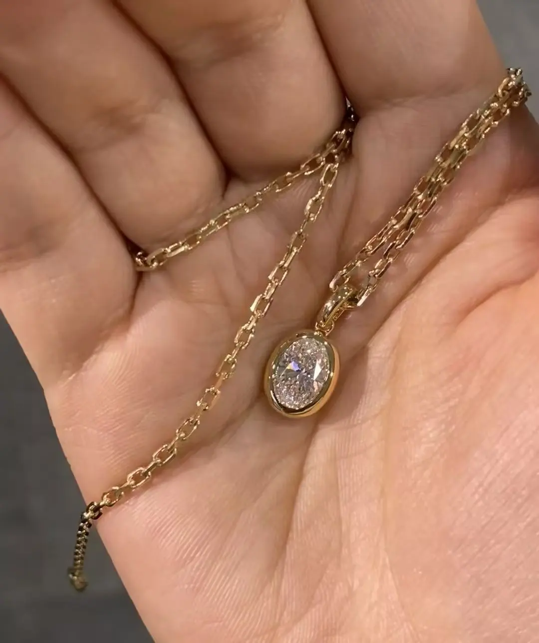 ZKZ Jewelry High Quality Classical Design 18K Yellow Gold Lab Grown Diamond Pendant For Women 1