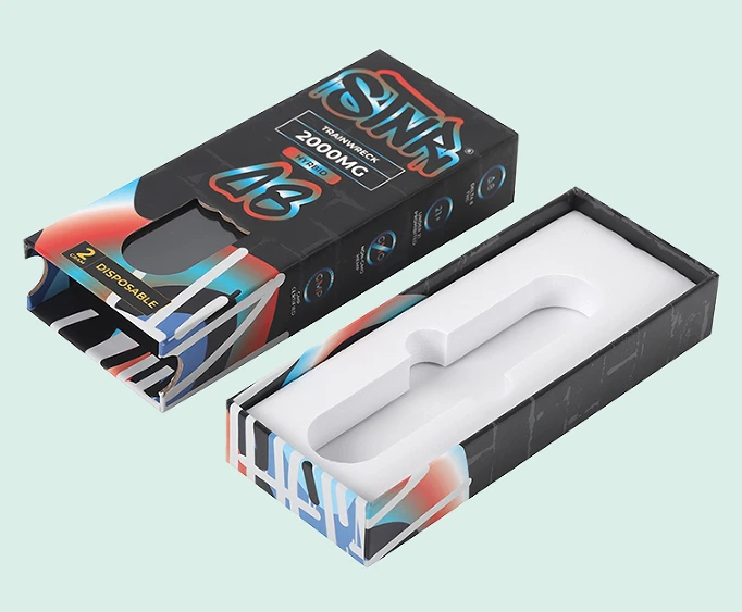 Customized luxury sliding box for vape cartridge packaging with white EVA foam insert from IPACK manufacturer 1