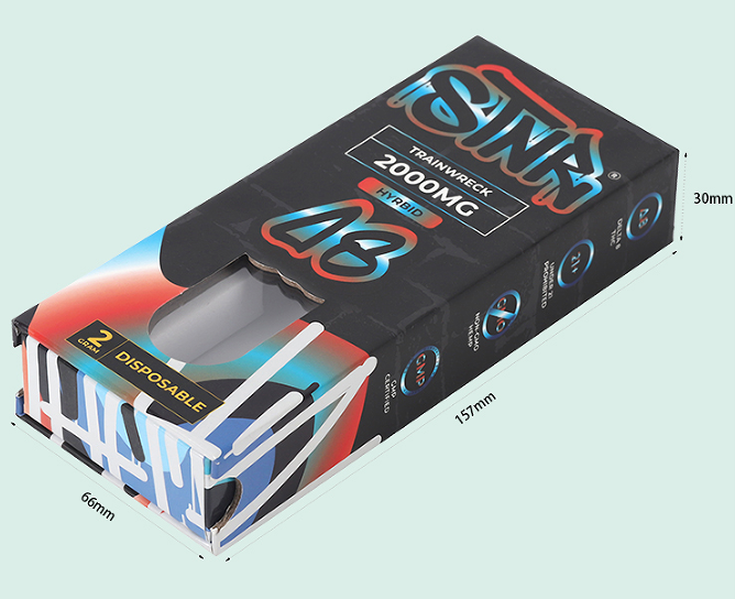 Maßgefertigte Luxus-Schiebebox für die Verpackung von E-Zigaretten-Kartuschen mit weißem EVA-Schaumstoffeinsatz vom Hersteller IPACK 2