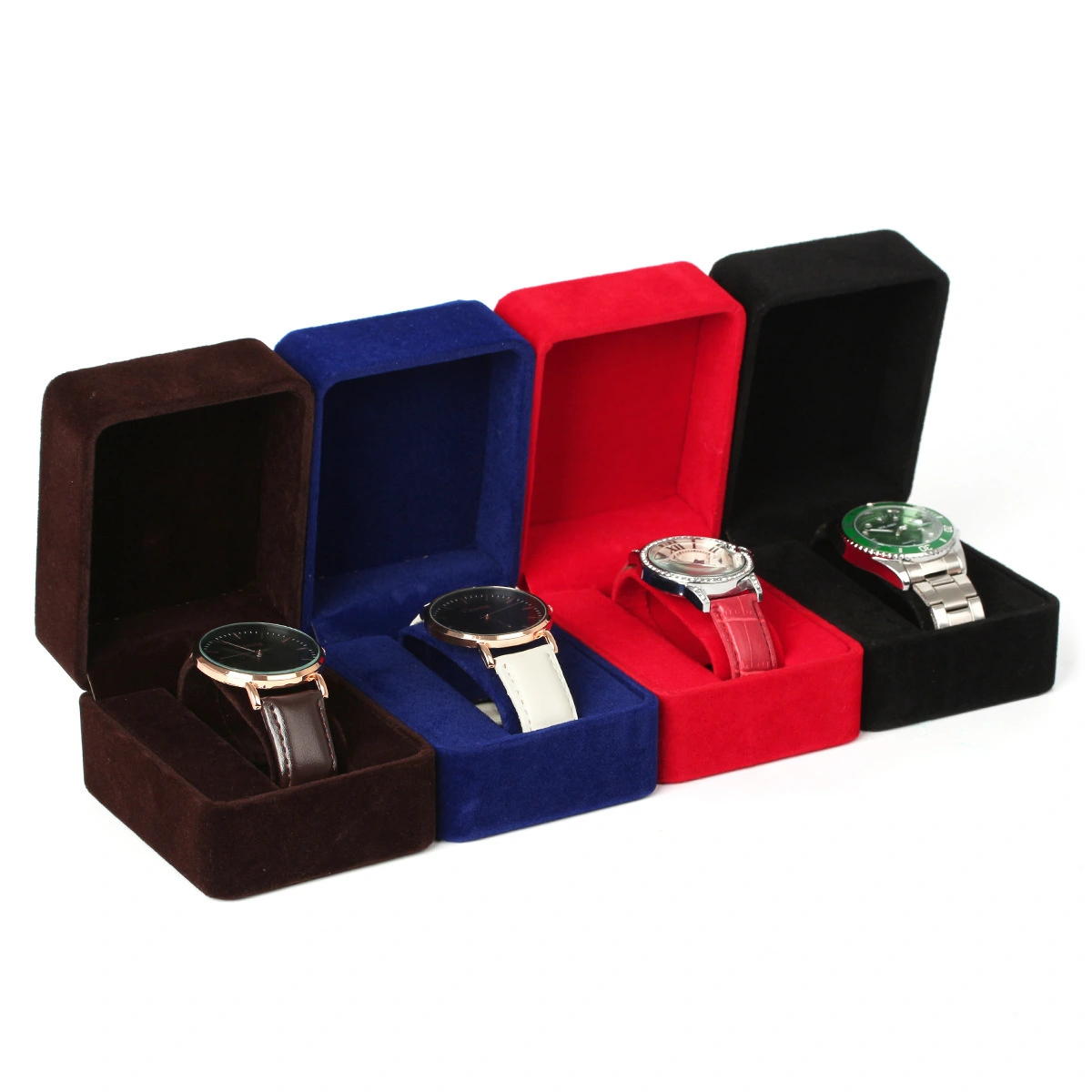 Premium Rounded-Corner Velvet Watch Box 1