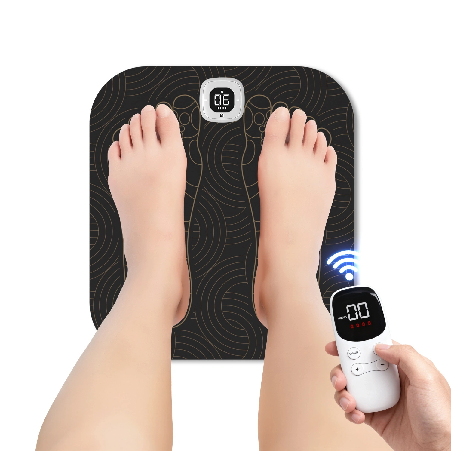 OSTO Foldable Heating Foot Massager Mat 9 Modes for Home Travel Rechargeable Design 1