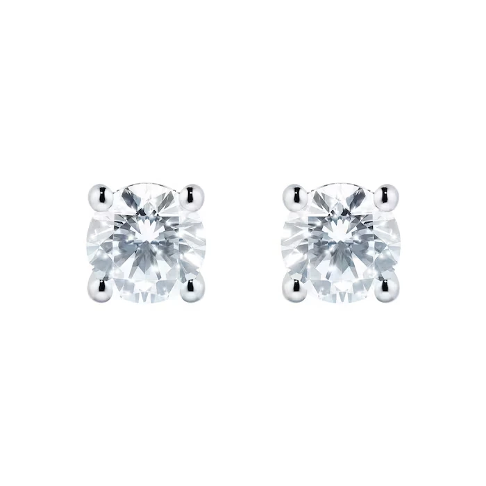 Platinum Lab Grown Round Brilliant Cut High Clarity Diamond Stud Earrings 1