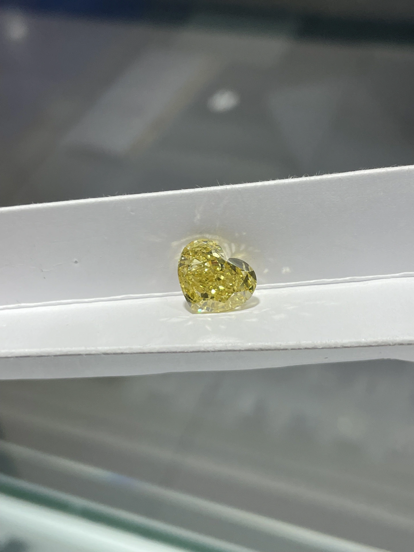 Fancy Intense Yellow Lab Grown Heart Cut VS1 Clarity Diamond 5.54ct 1
