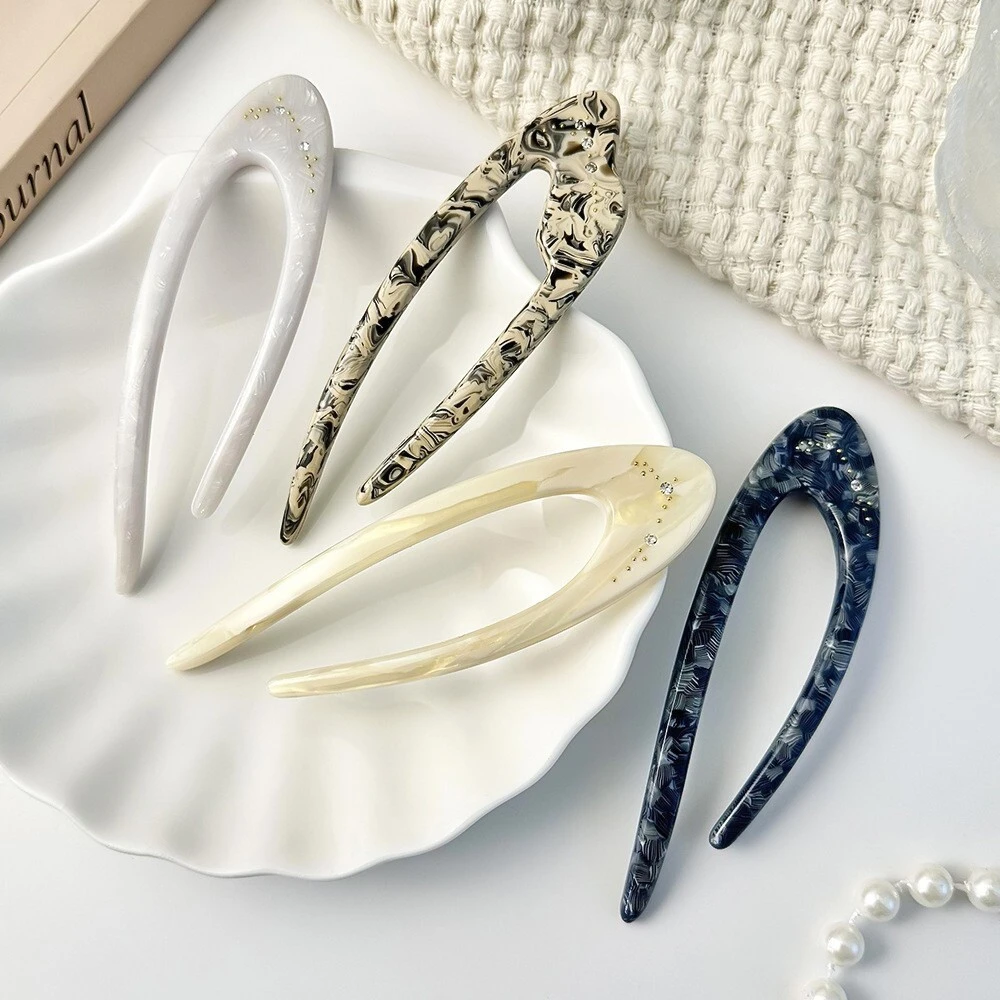 Acetate U-shaped Hairpin High-End Hair Accessory for Updos Women 1