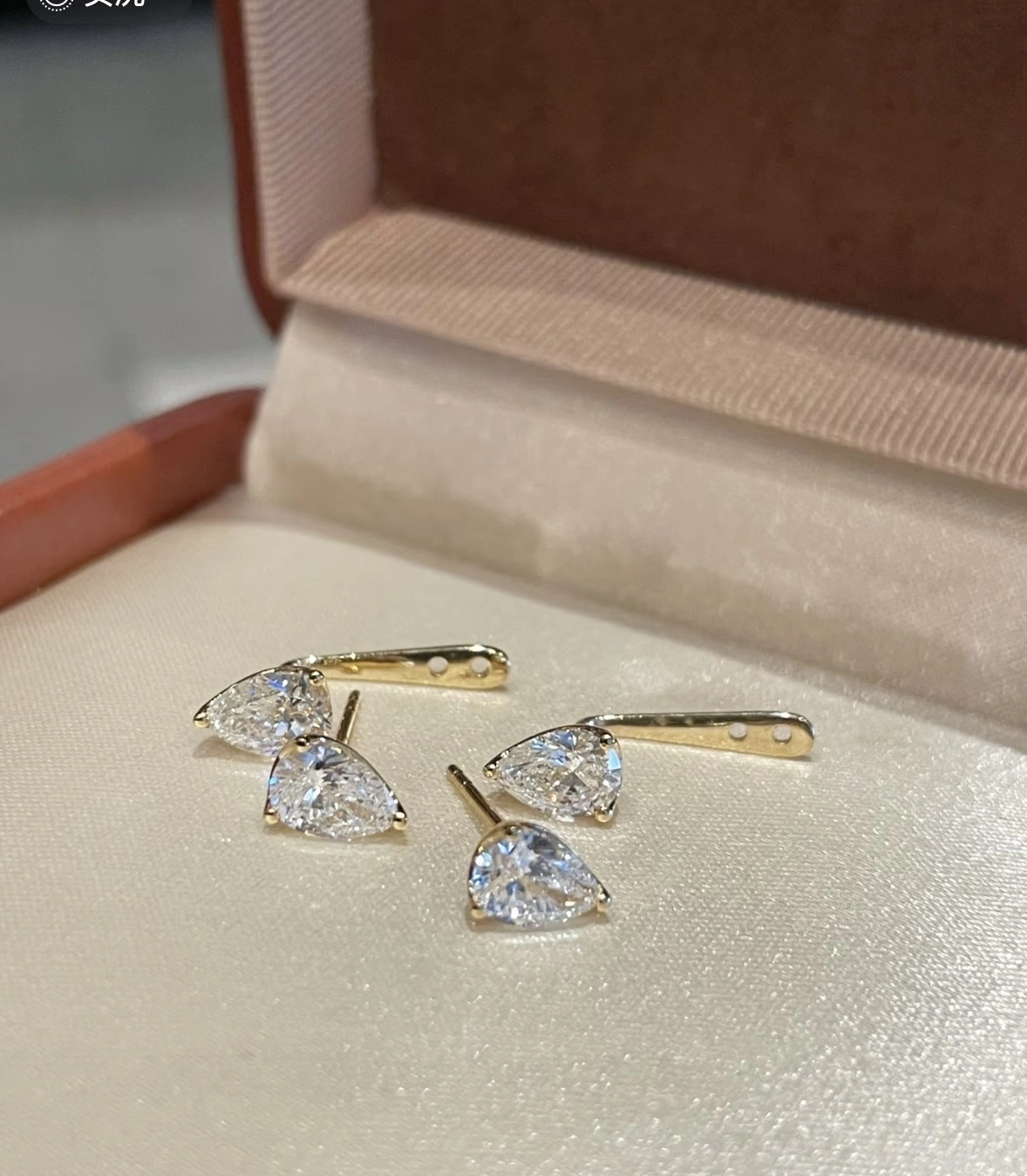 18K Lab Diamond Earrings 1ct Pear Earrings Customized earrings with IGI certificates 1