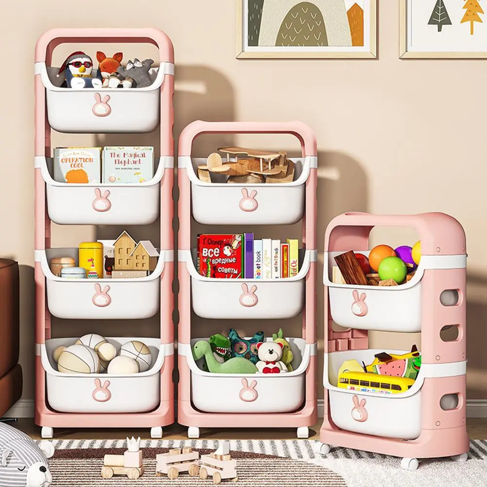 Hongxing Multipurpose Plastic Rack, Cartoon Fun Toy Storage Cart 1