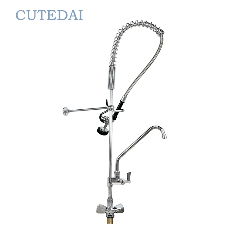 47 Inches Commercial Kitchen Faucet Brass Pre Rinse Spray Kitchen Sink Faucet for Hotel Application 1