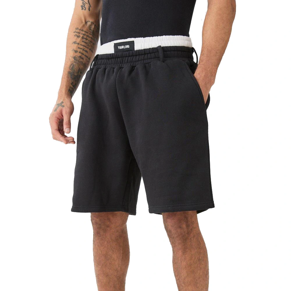 Briogais-sweat Dubha Polyester Casual Double Waist Briogais Ruith Blàth Breathable Briogais Sràide Àrd-choileanadh airson Eacarsaich Làitheil 1