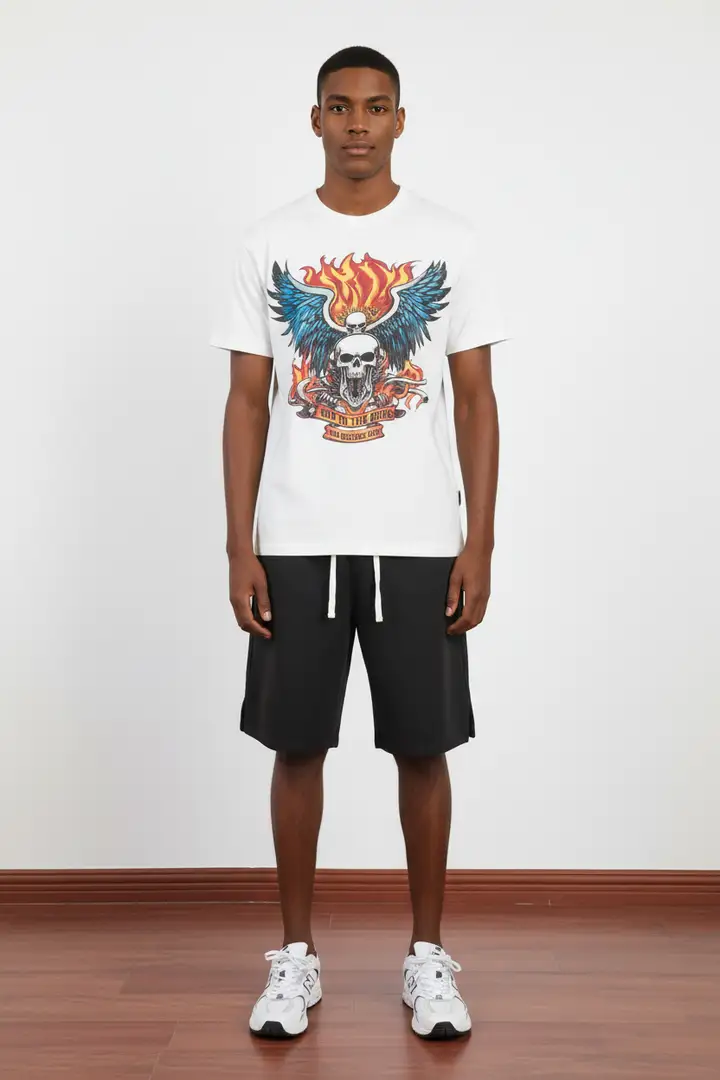 T-Shirts à Manches Courtes Homme Oversize Rond Décontracté à