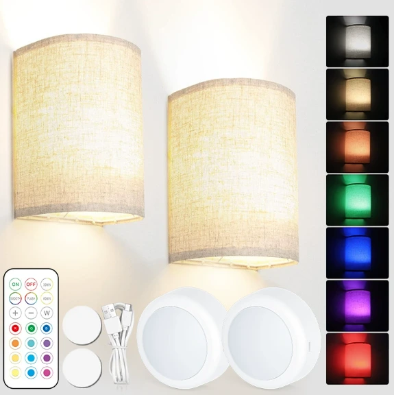 CW/RGB 13-Color Wall Lamp Lighting Decorative Rechargeable Remote Control 1