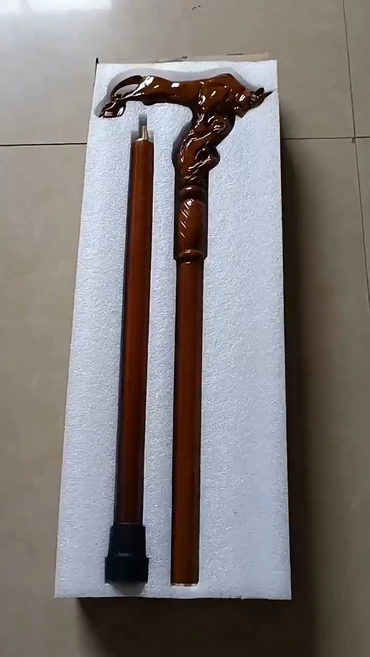 Bâton de marche/trekking en bois d'érable argenté, tête de cheval, monosection, embout en caoutchouc détachable, capacité de 113 kg (250 lb), style moderne 1