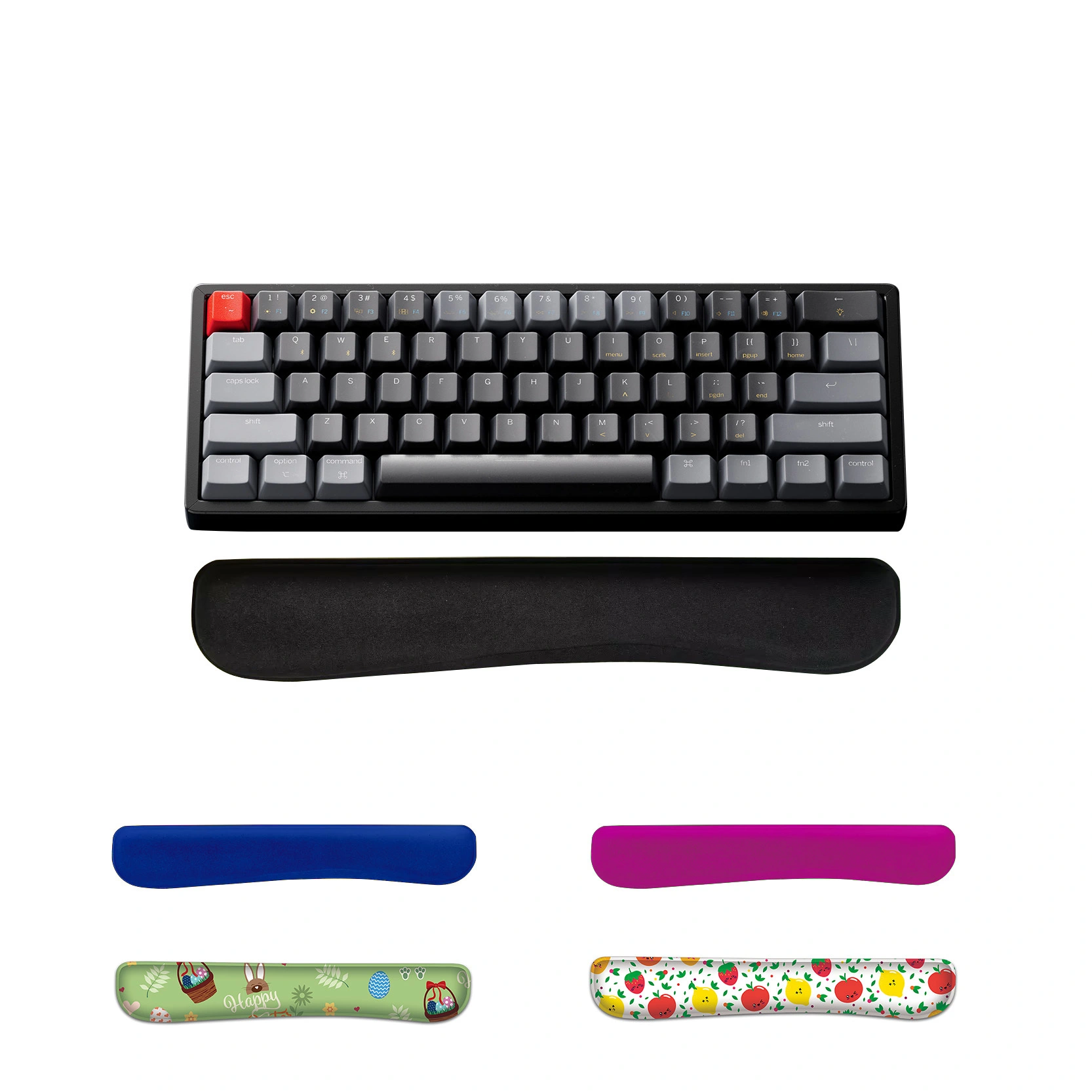 Reposamuñecas de espuma viscoelástica con impresión personalizada KLJ-5008F | Compatible con patrones IP con superficie de tela suave y sedosa *467 x 80 x 22 mm | Soporte adaptable para escribir cómodamente todo el día* 1