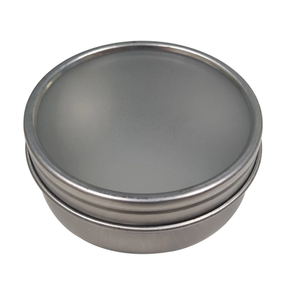 علبة معدنية دائرية لمشابك الورق مع نافذة عرض شفافة 1