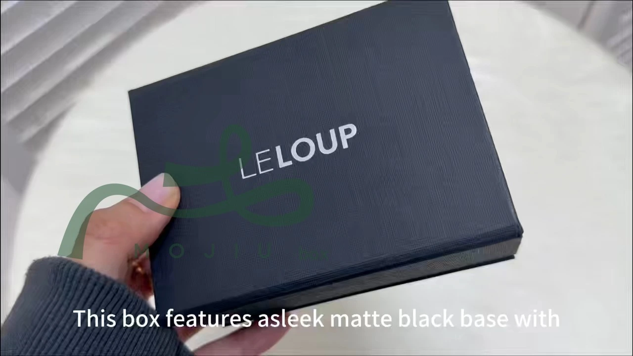 Sleek Black Premium Textured Gift Box for Luxury Accessories Elegant Presents Mojiu Packaging 1