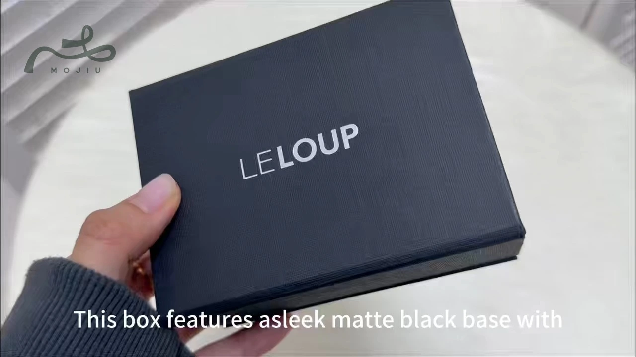 Sleek Black Premium Textured Gift Box for Luxury Accessories Elegant Presents Mojiu Packaging 1
