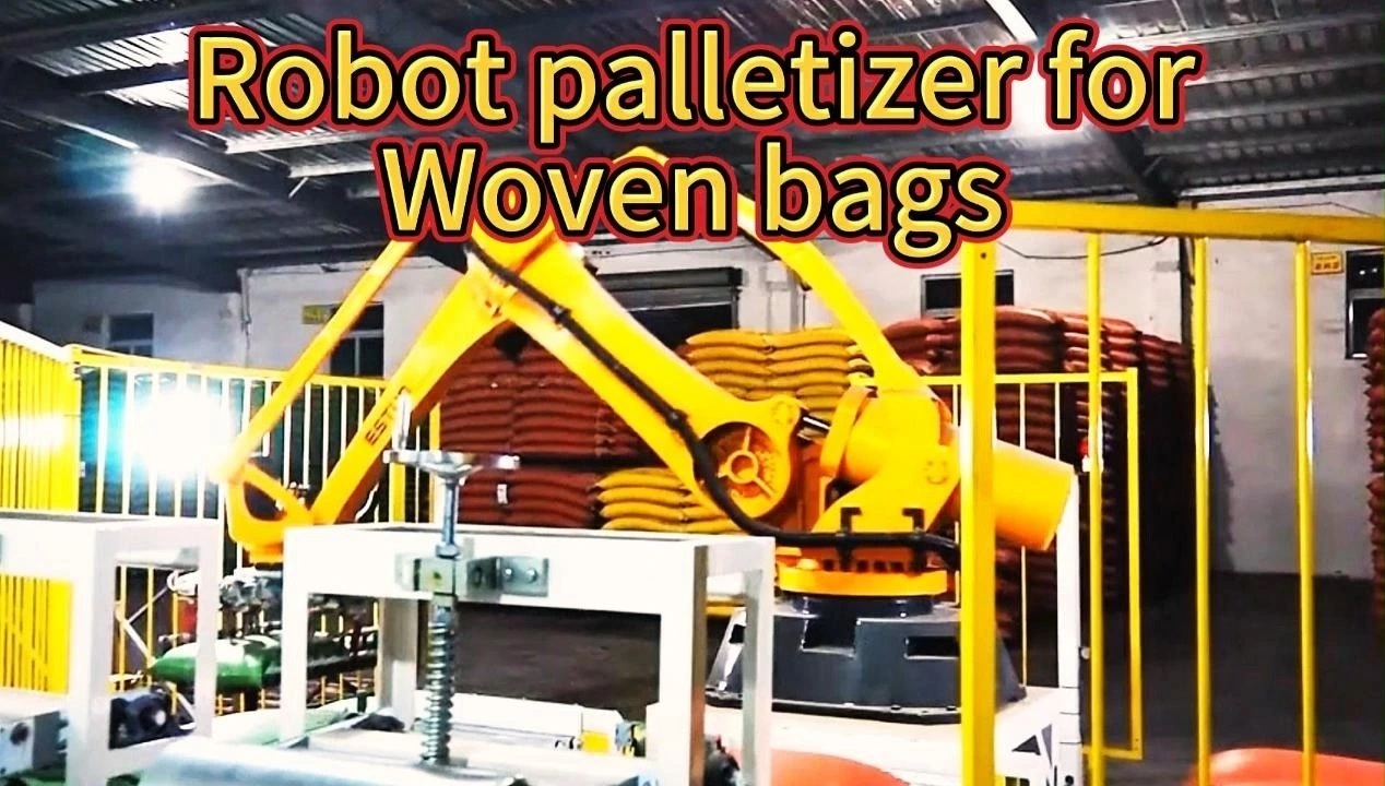 آلة رصّ الأكياس المنسوجة على منصات نقالة آلية 1