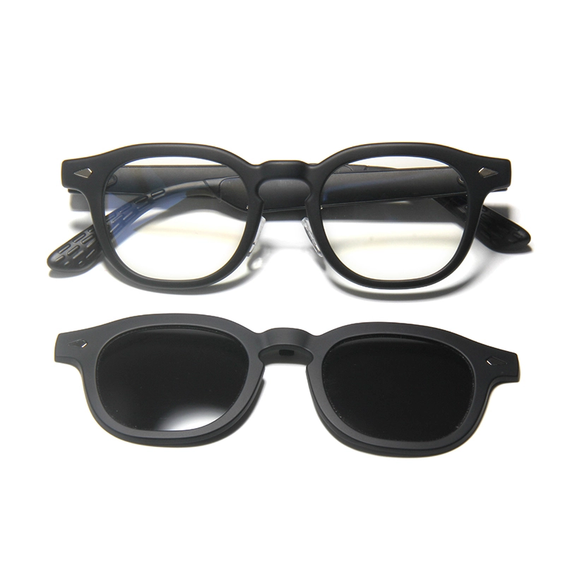 Круглые смарт-очки с магнитными линзами-защелками — очки 2-в-1 с защитой от синего света для повседневного и активного отдыха, для звонков, солнцезащитных очков, наушников, вождения и езды на велосипеде, для мужчин и женщин. 1