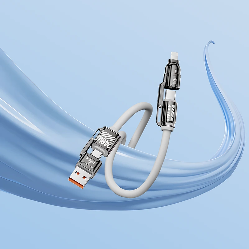 AA19 100CM 4in1 Aluminum TPE charging data cable 1