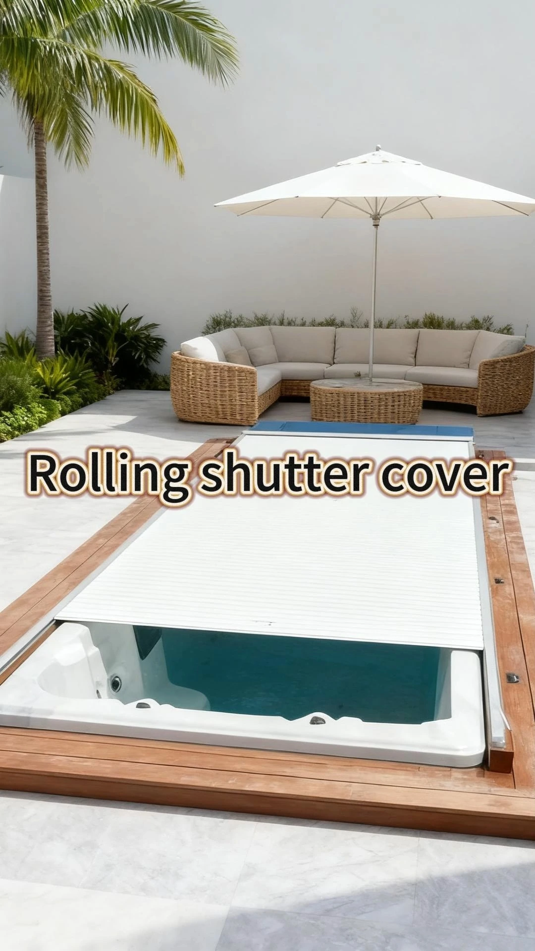 Water Crown for Small Pools Insulation Rolling Shutter Pool Cover 1