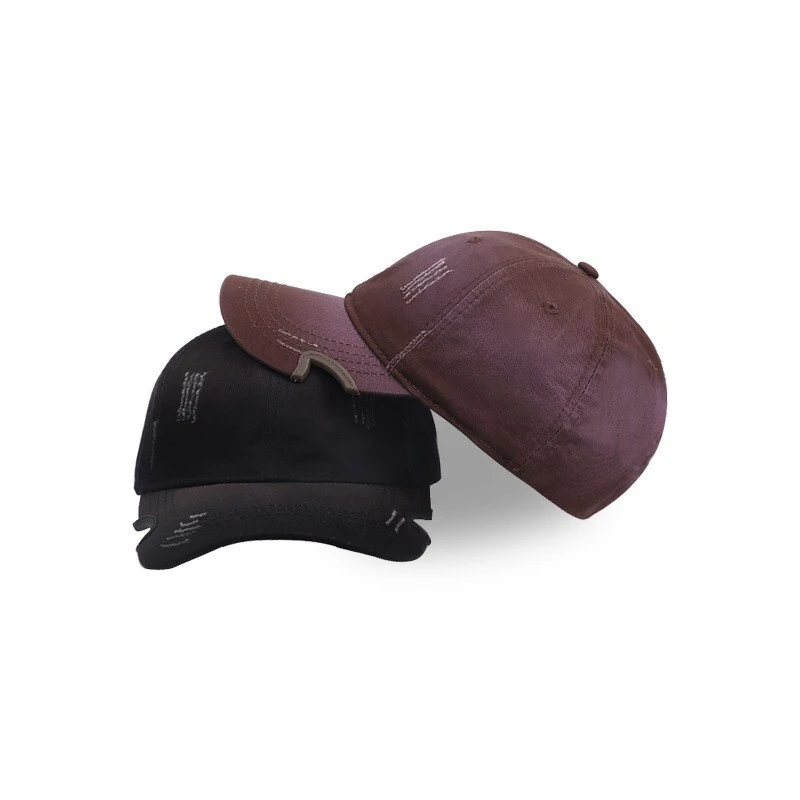 Gorra de béisbol vintage lavada con degradado para otoño e invierno, nueva | Ala ancha, ajuste para cabeza grande y abertura lateral 1