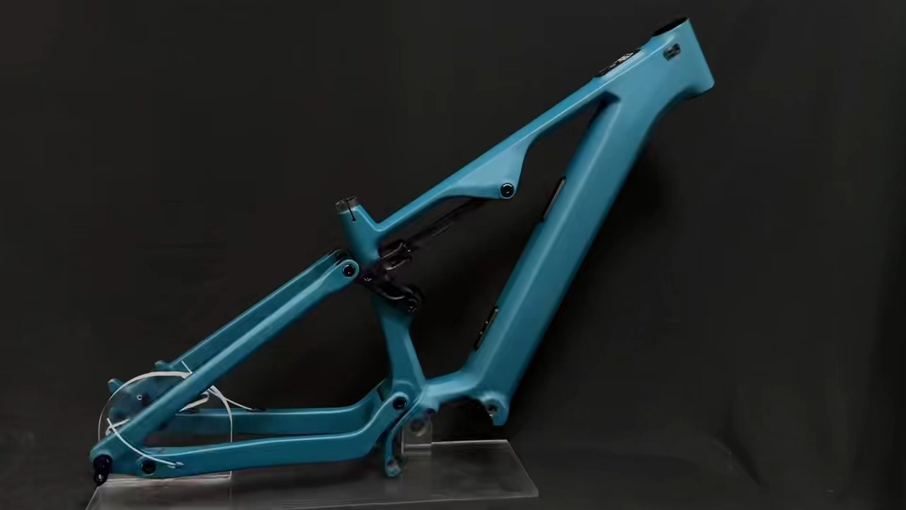 Quadro de carbono para bicicleta elétrica SZZSBIKE CEF69 29ER com motor Bafang M560/M510, 48V 835wh, suspensão total, freio a disco, leve e com acabamento fosco. 1