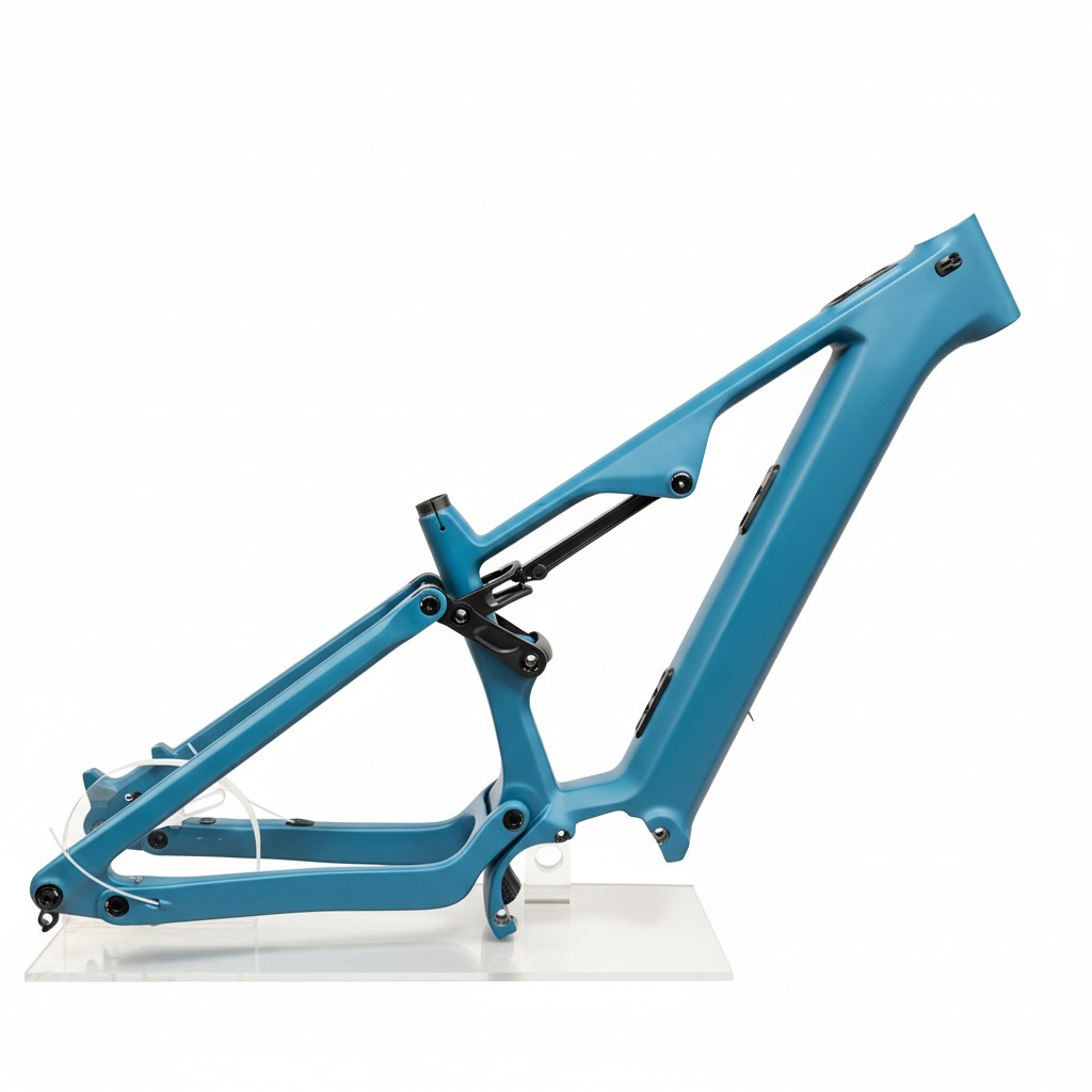 Quadro de carbono para bicicleta elétrica SZZSBIKE CEF69 29ER com motor Bafang M560/M510, 48V 835wh, suspensão total, freio a disco, leve e com acabamento fosco. 3