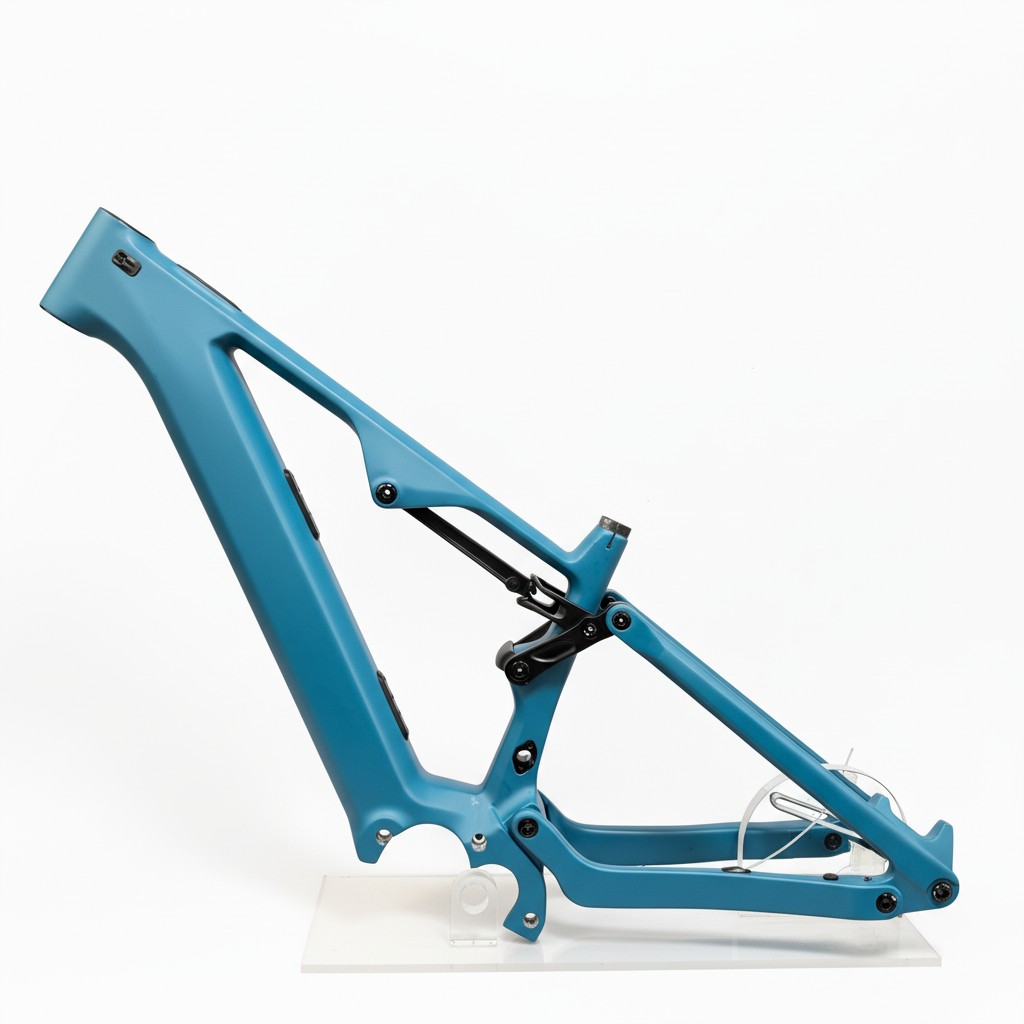 Quadro de carbono para bicicleta elétrica SZZSBIKE CEF69 29ER com motor Bafang M560/M510, 48V 835wh, suspensão total, freio a disco, leve e com acabamento fosco. 4